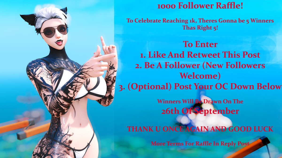HAI YOU ALL
For 1k im once again doing a raffle but this time doing 5 winners instead of 2
so read below!
ALSO
read reply for terms pls Incase you are wondering things!