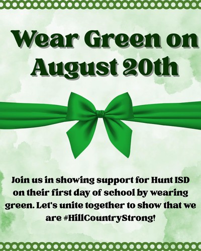 This Wed. 8/20, let's show our support to our friends in <a href="/HuntIsd/">Hunt ISD</a> as they open their doors for the first time since the catastrophic floods of July 4. They've shown incredible resilience &amp; we stand with them in solidarity as they embark on a new school year #HillCountryStrong 💚