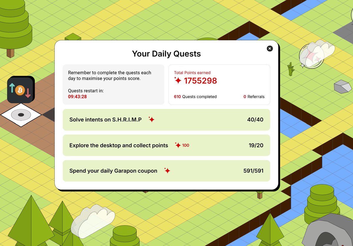 PromsLevi's tweet photo. My Daily check-in on the @anoma testnet today

- lost 50k points on Bitflip
- got 200k points from Bitflip
- 2k points from S.H.R.I.M.P
- 10k points x2 from Garapon
- lots of white balls for me, so annóying

>> Total of 1.7M+ points now

Anoma is not just another blockchain. 

It is a reimagined Web3 environment:

- Centered on intent,

- Built for privacy and interoperability,

- Powered by solvers and flexible consensus; and

- Supported by decentralized funding. 

Gnoma fams.