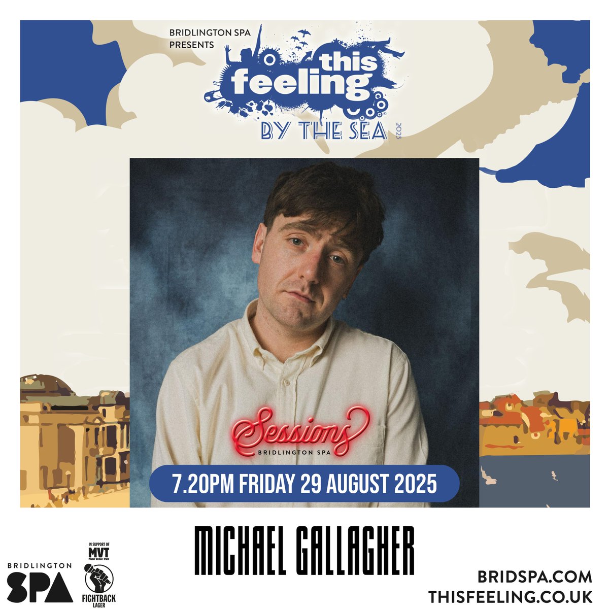 Michael Gallagher (@mickyygall) on Twitter photo Next week we're at <a href="/bridspa/">Bridlington Spa</a> for <a href="/This_Feeling/">This Feeling</a> By The Sea!
I'll be playing a stripped back set on the acoustic stage at 7.20pm, get yourselves along if you've not yet bagged your ticket thisfeeling.co.uk/bythesea Next week we're at <a href="/bridspa/">Bridlington Spa</a> for <a href="/This_Feeling/">This Feeling</a> By The Sea!
I'll be playing a stripped back set on the acoustic stage at 7.20pm, get yourselves along if you've not yet bagged your ticket thisfeeling.co.uk/bythesea
