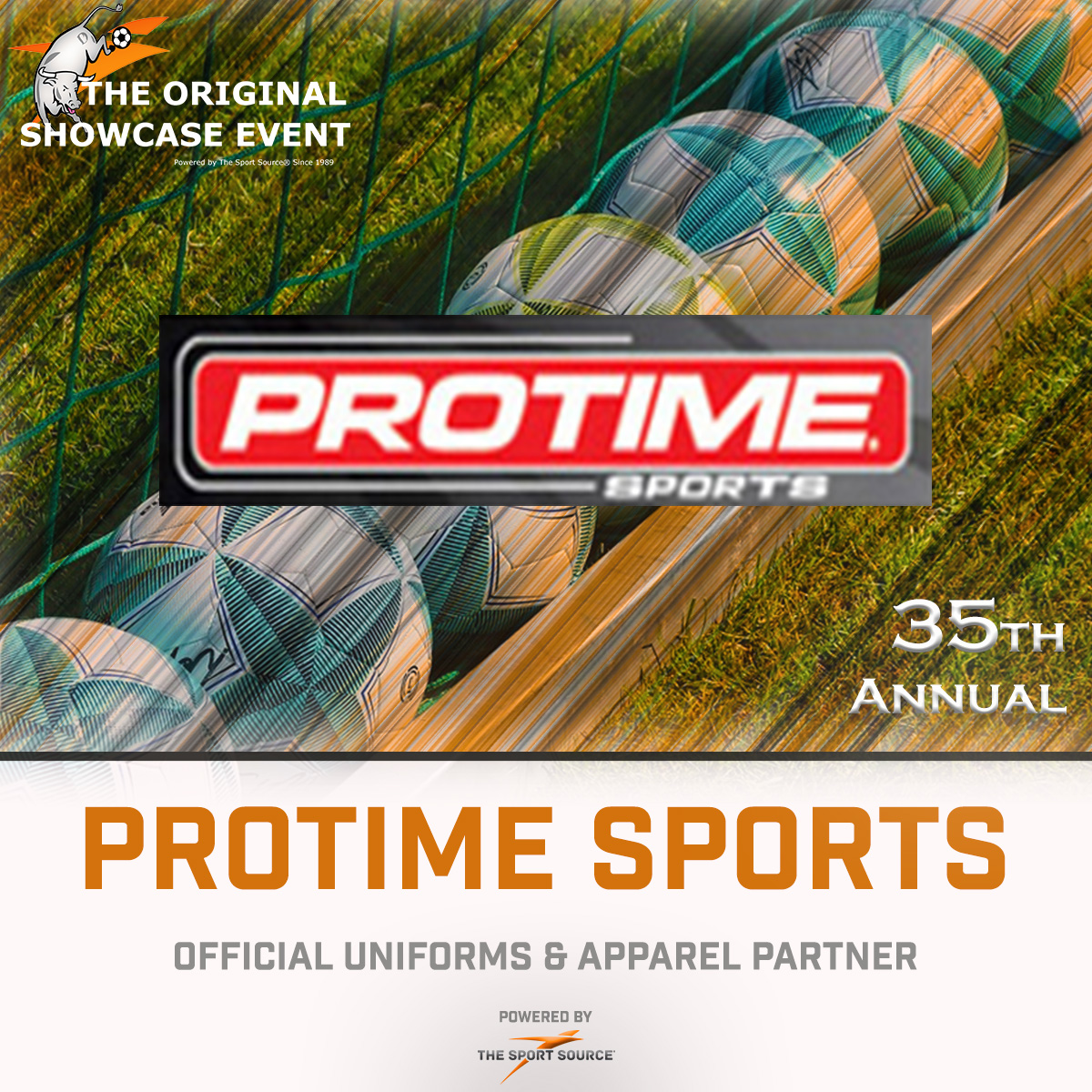TSSCollegeBound's tweet photo. Welcome @ProtimeSports as an Official Partner for The Original Showcase Event powered by The Sport Source®!

#SeenNoticedRecruited #youthsoccer #soccershowcase https://t.co/O06t3PV6Kw