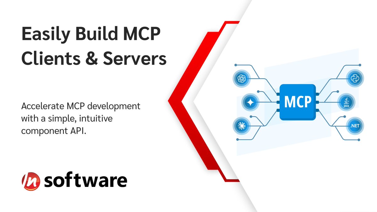 nsoftware's tweet image. New: MCP SDK is the easiest way to develop #MCP clients &amp;amp; servers. Connect LLMs to your custom data, code, and context. #AIIntegration 

Learn more and download for free: nsoftware.com/mcpsdk