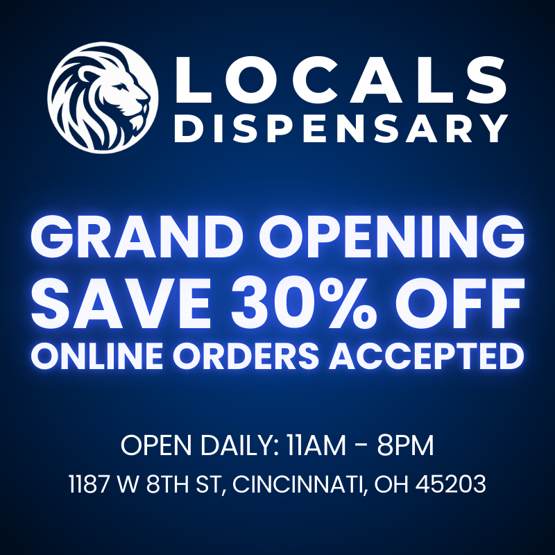 LocalsCannabis's tweet photo. Grand Opening: Save 30% Off For the First 30 Days!  

1187 W 8th St, Cincinnati, OH 45203  
Open Daily: 11am to 8pm

*Our dispensary and all promotional materials are strictly for adults 21 years of age and older.  Grand Opening promotion discount ends September 7, 2025.