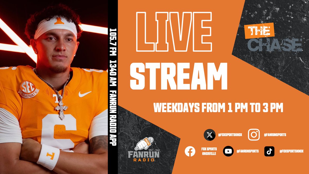Chase Thomas (@chase__thomas) on Twitter photo THE CHASE w/ on a Monday w/ <a href="/williampatteson/">William Patteson</a> on <a href="/FOXSportsKnox/">FOX Sports Knoxville</a>!
🔸Joey Aguilar is officially QB1 for Tennessee
🔸CFP Expansion on the way again?!
🔸Will Grizzlies regret trading Desmond Bane?
🔸ESPN SP+'s final #Vols projection
🔸Savion Hiter Update
LISTEN OR WATCH ⬇️ THE CHASE w/ on a Monday w/ <a href="/williampatteson/">William Patteson</a> on <a href="/FOXSportsKnox/">FOX Sports Knoxville</a>!
🔸Joey Aguilar is officially QB1 for Tennessee
🔸CFP Expansion on the way again?!
🔸Will Grizzlies regret trading Desmond Bane?
🔸ESPN SP+'s final #Vols projection
🔸Savion Hiter Update
LISTEN OR WATCH ⬇️