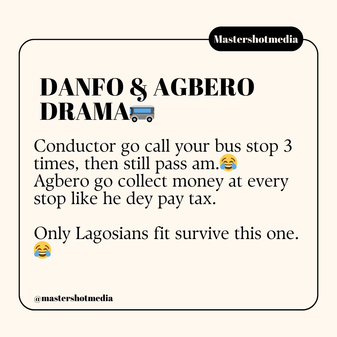 MediaMastershot's tweet photo. If you survive Lagos, everywhere else na cruise 🚀
Drop your own Lagos experience in the comments👇🏻let’s laugh together 🤣

#mastershotmedia #lagoslife #lagosexperience https://t.co/KxaBmaOsoz