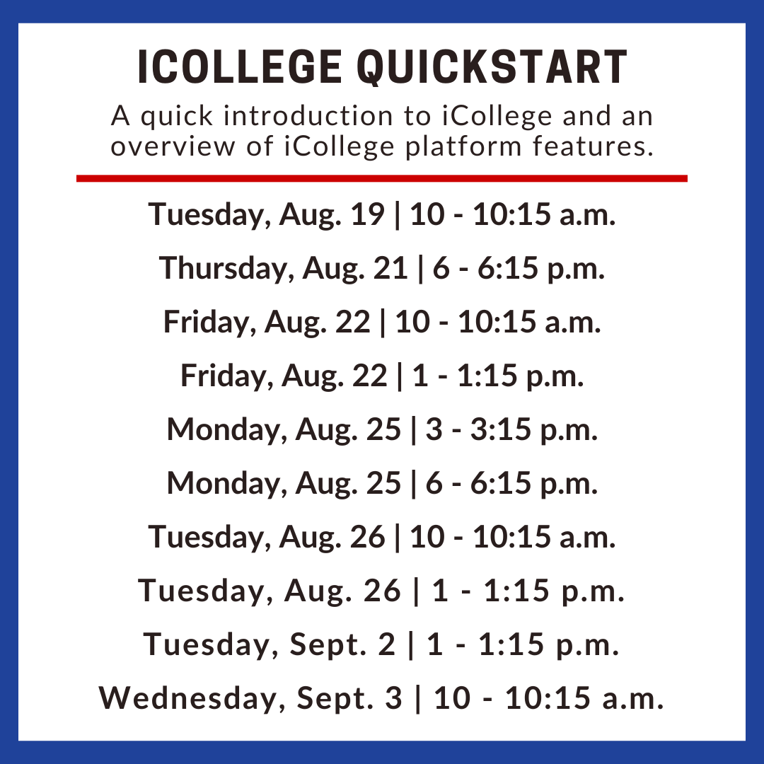 GSUTechnology's tweet image. Kick off your semester by learning the digital tools you’ll use in class! 💻📚 Join CETLOE’s virtual workshops to get comfortable with iCollege &amp;amp; more—so assignments, grades &amp;amp; classwork go smoothly! 

🔗 t.gsu.edu/3mzbXxg

#TheStateWay #DigitalResources #LearniCollege