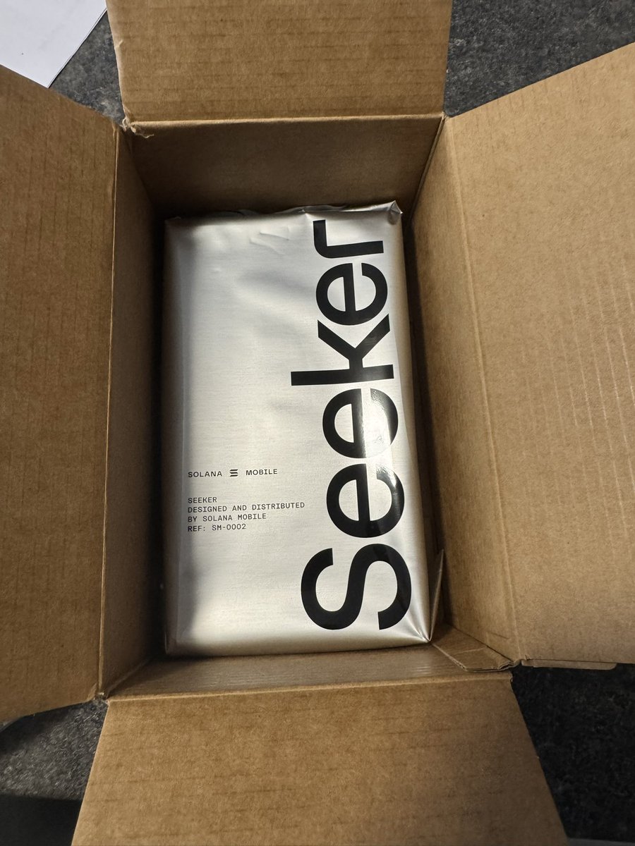 Look what’s landed on my UK doorstep today 👀 <a href="/solanamobile/">Seeker | Solana Mobile</a>