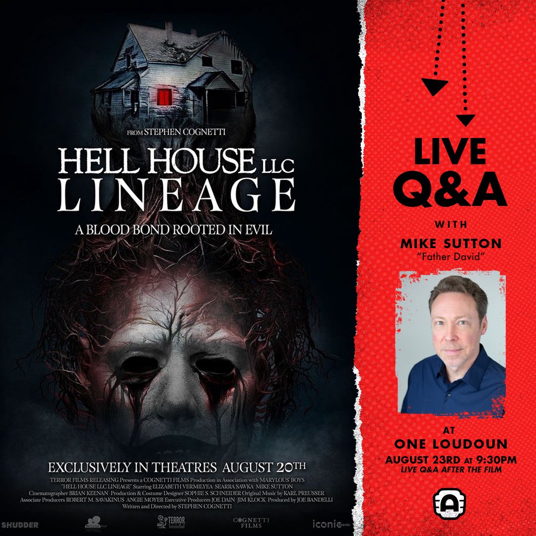 The iconic horror franchise finally comes to the big screen with the scariest installment yet. Don’t miss #HellHouseLLC: Lineage this Saturday 8/23, with a special in-person appearance in Ashburn by star Mike Sutton (“Father David”).

🎟️: drafthouse.com/northern-virgi…