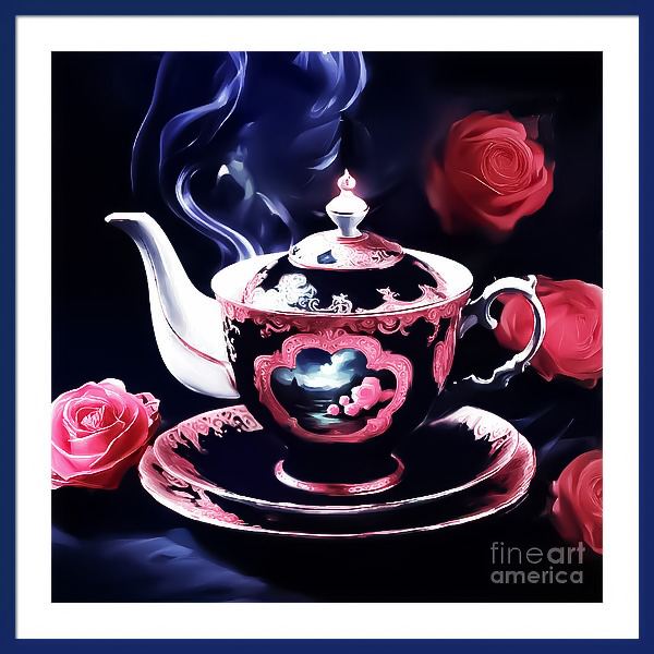 Check out this new digital art that I uploaded to fineartamerica.com/featured/a-tea… #Teapot #Roses #WallArtForSale #Google