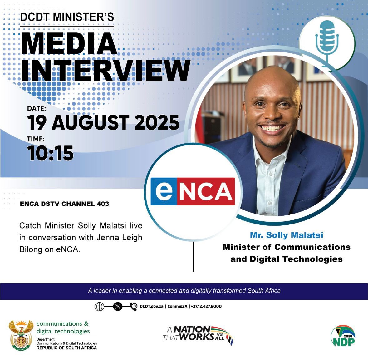 Catch me live tomorrow, 19 August, at 10:15 on <a href="/eNCA/">eNCA</a> (DStv 403) in conversation with <a href="/LadyBilong/">Jenna-Leigh Bilong</a> 📺