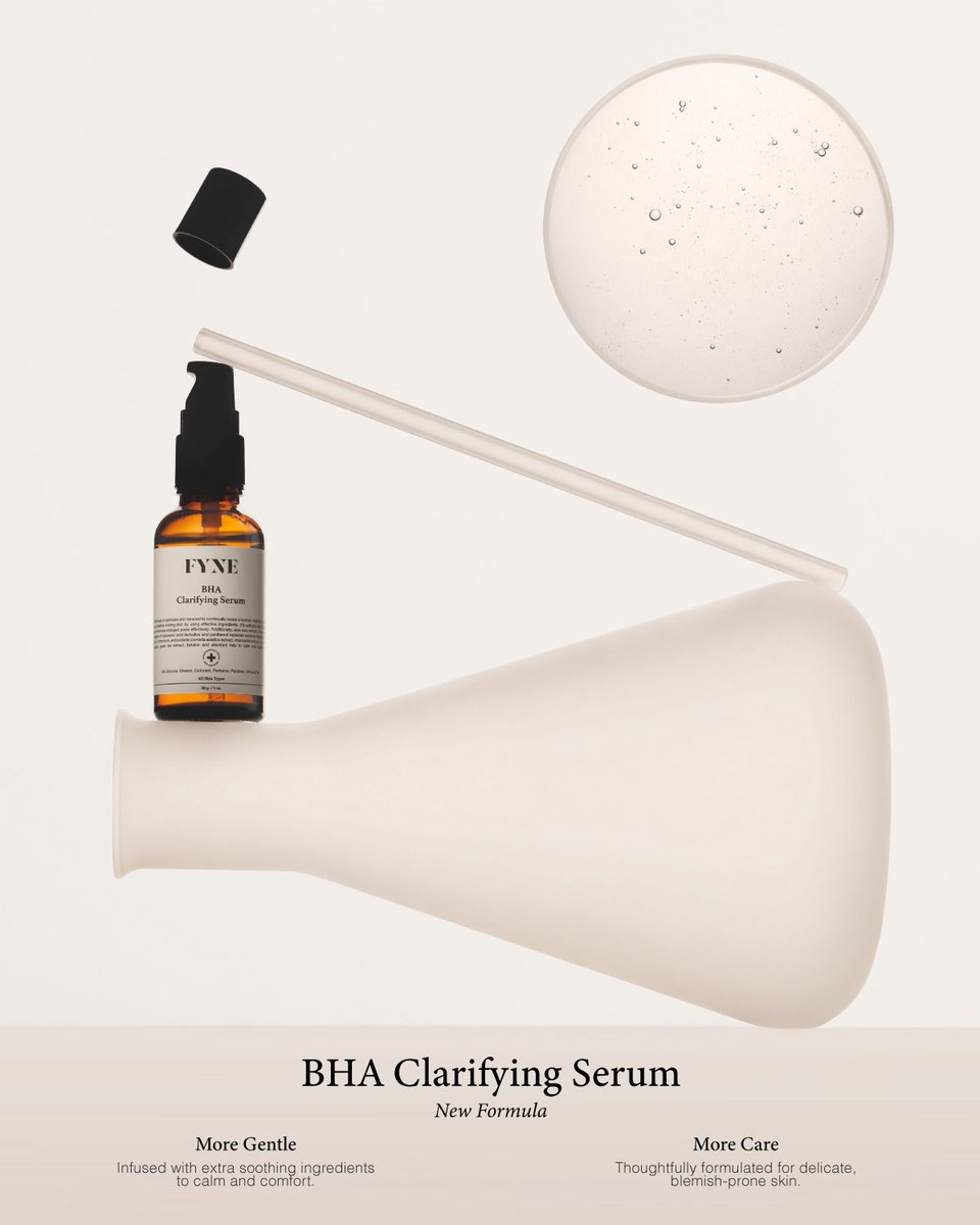 ✨ New Formula ✨ FYNE BHA Clarifying Serum 
“อ่อนโยนกว่าเดิม พัฒนาเพื่อผิวเป็นสิว และระคายเคืองง่าย”

𝐌𝐨𝐫𝐞 𝐆𝐞𝐧𝐭𝐥𝐞 
Infused with extra soothing botanicals to calm and comfort.
𝐌𝐨𝐫𝐞 𝐂𝐚𝐫𝐞
Thoughtfully formulated for delicate, blemish-prone skin.

✚