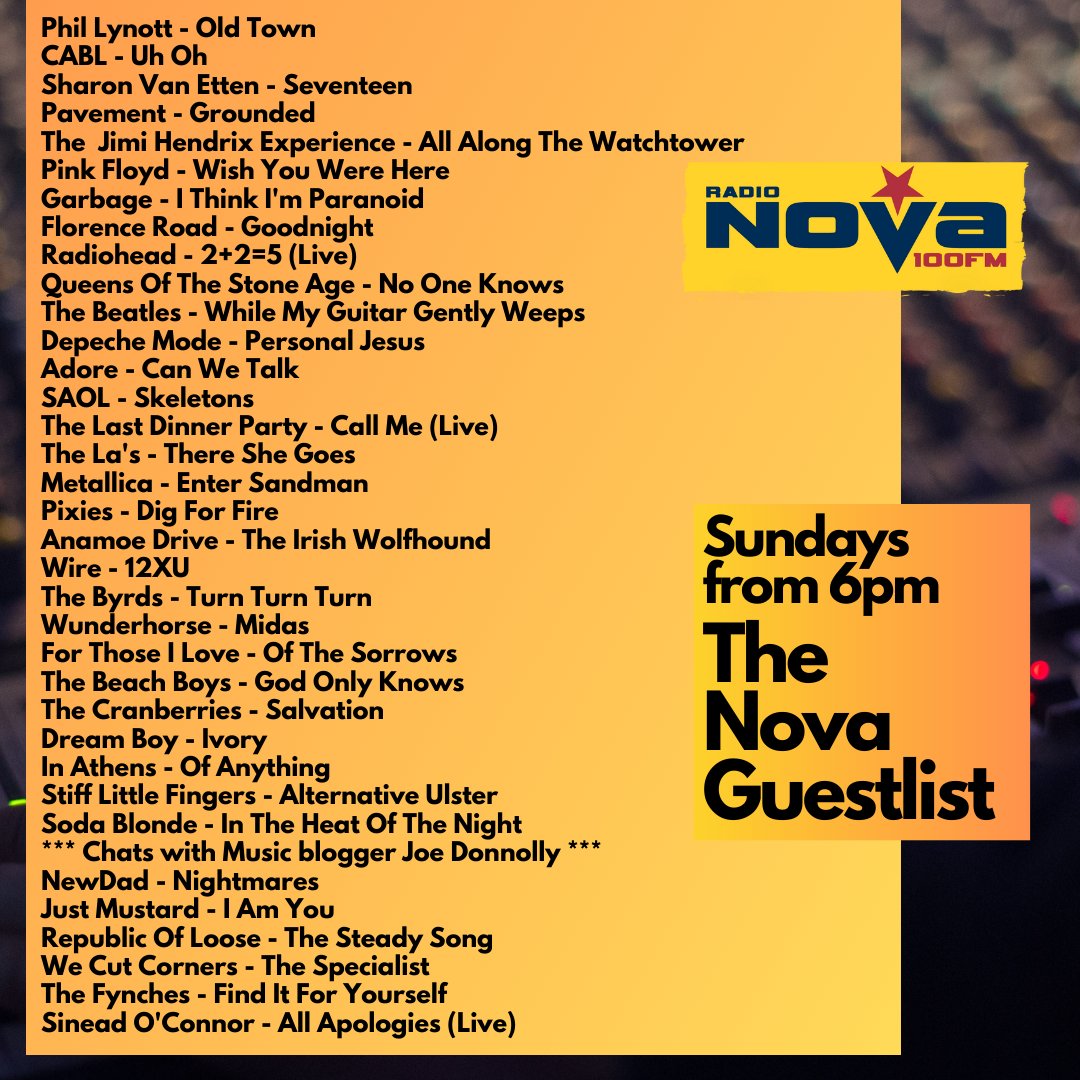 321Kieran's tweet photo. @sharonvanetten @fatherjohnmisty @qotsa @singularartists @irishmusicparty @Metallica @PIXIES @republicofloose @The_Cranberries @kildarejoe @justmustard @NewDad @dreamboytheband @wecutcorners 🚨All the great songs on the #NovaGuestist; also incl an @Oasis live review, chats with @KildareJoe, &amp; first plays for #TheFynches &amp; #InAthens!☘️
📻Listen back Now on https://t.co/L0TgxDj71N or 6pm Sundays on #RadioNova! #IrishMusicParty #IndieMusic https://t.co/COeHXCrBAY