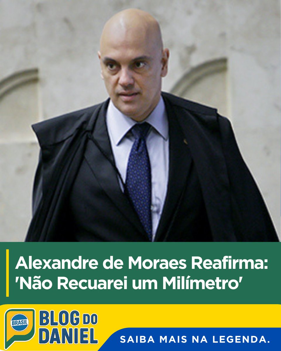 BlogdoDanielBR's tweet photo. Moraes diz ao Washington Post que não recuará nas investigações contra Bolsonaro, apesar de sanções dos EUA. Julgamento será em setembro. Polêmica cresce sobre democracia e liberdade de expressão. #STF #Moraes #Bolsonaro #Democracia #Justiça https://t.co/CsWQwHd5ca