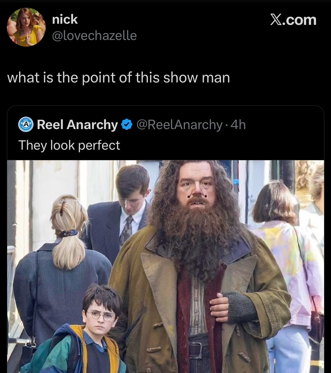 the point is to erase the original main three actors because they didn’t go in on hating trans people with joanne