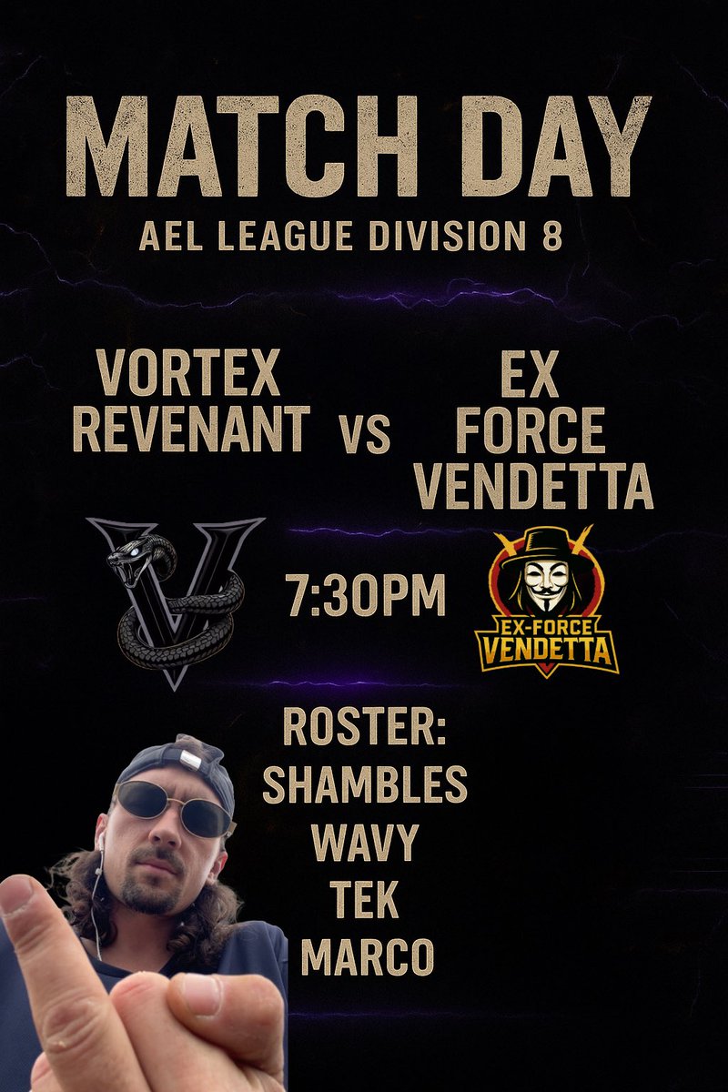 Time to Prove it🫡

Game Day for Revenant , can they lock in another win?  👀

<a href="/MarcoBrunet2/">Marco</a> 
<a href="/2TeKniqL/">TeK</a> 
<a href="/Shambles_On_Cod/">Shambles ツ</a> 
Wavy 

Live at 7:30: twitch.tv/glorioustrickz

( ex force is deffo aligned your just tripping)🙄