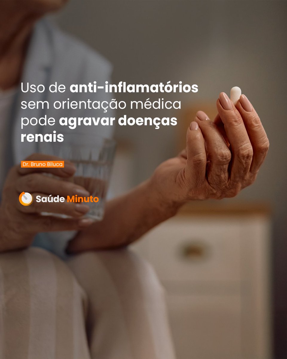 PSaudeMinuto's tweet photo. O uso frequente de ibuprofeno e diclofenaco sem orientação médica pode prejudicar os rins.
Estudo da UFPE: 14,8% dos pacientes com doença renal crônica usavam AINEs por conta própria.
O nefrologista, Dr. Bruno Biluca, alerta para o risco da automedicação.

https://t.co/NuFYG7StOn https://t.co/ysXNWFF6dB
