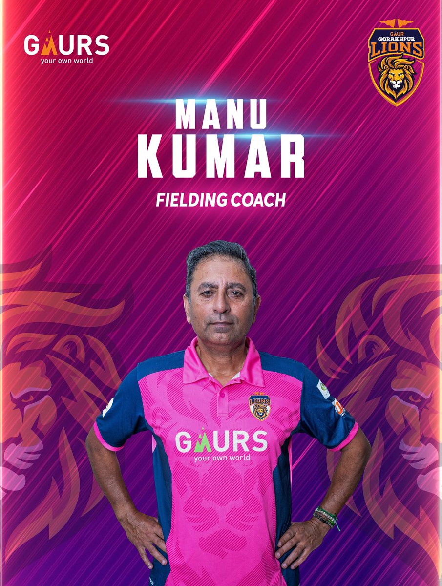 gorakhpurlions's tweet photo. 👐 Catches win matches! 

Introducing Manu Kumar – Fielding Coach, ensuring the Lions stay sharp and unbeatable on the field. 

#FieldingCoach #Teamwork #UPT20League #UPT20 #UPCricket #ANAXUPT20League #KhiladiYahanBantaHai #GaurGorakhpurLions https://t.co/cV2RYewPA8