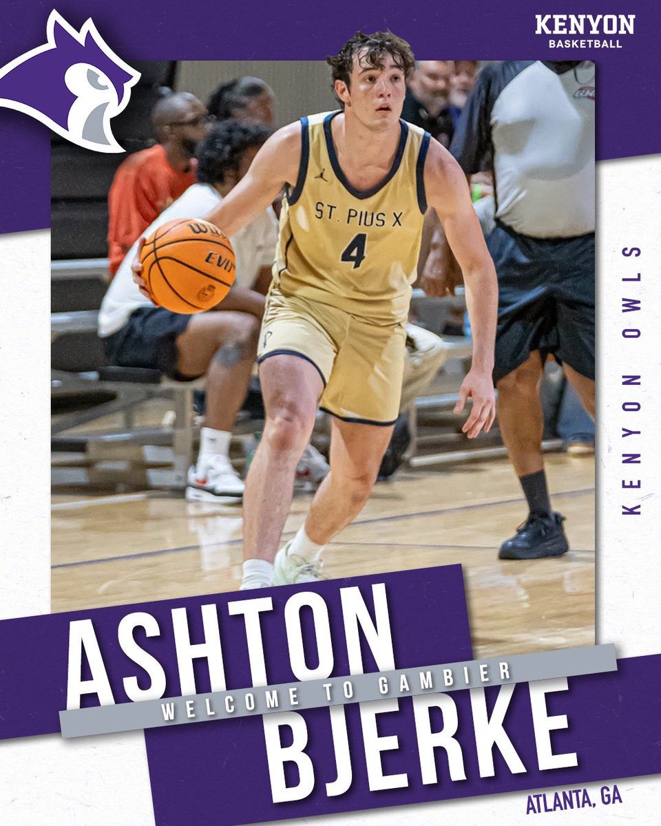 Kenyon Men’s Basketball (@kenyon_mbb) on Twitter photo Continuing with the first year introductions this week. Coming to us from <a href="/spxbasketball/">St. Pius X Boys Basketball</a> is <a href="/AshtonBjerke25/">Ashton Bjerke</a>! Continuing with the first year introductions this week. Coming to us from <a href="/spxbasketball/">St. Pius X Boys Basketball</a> is <a href="/AshtonBjerke25/">Ashton Bjerke</a>!