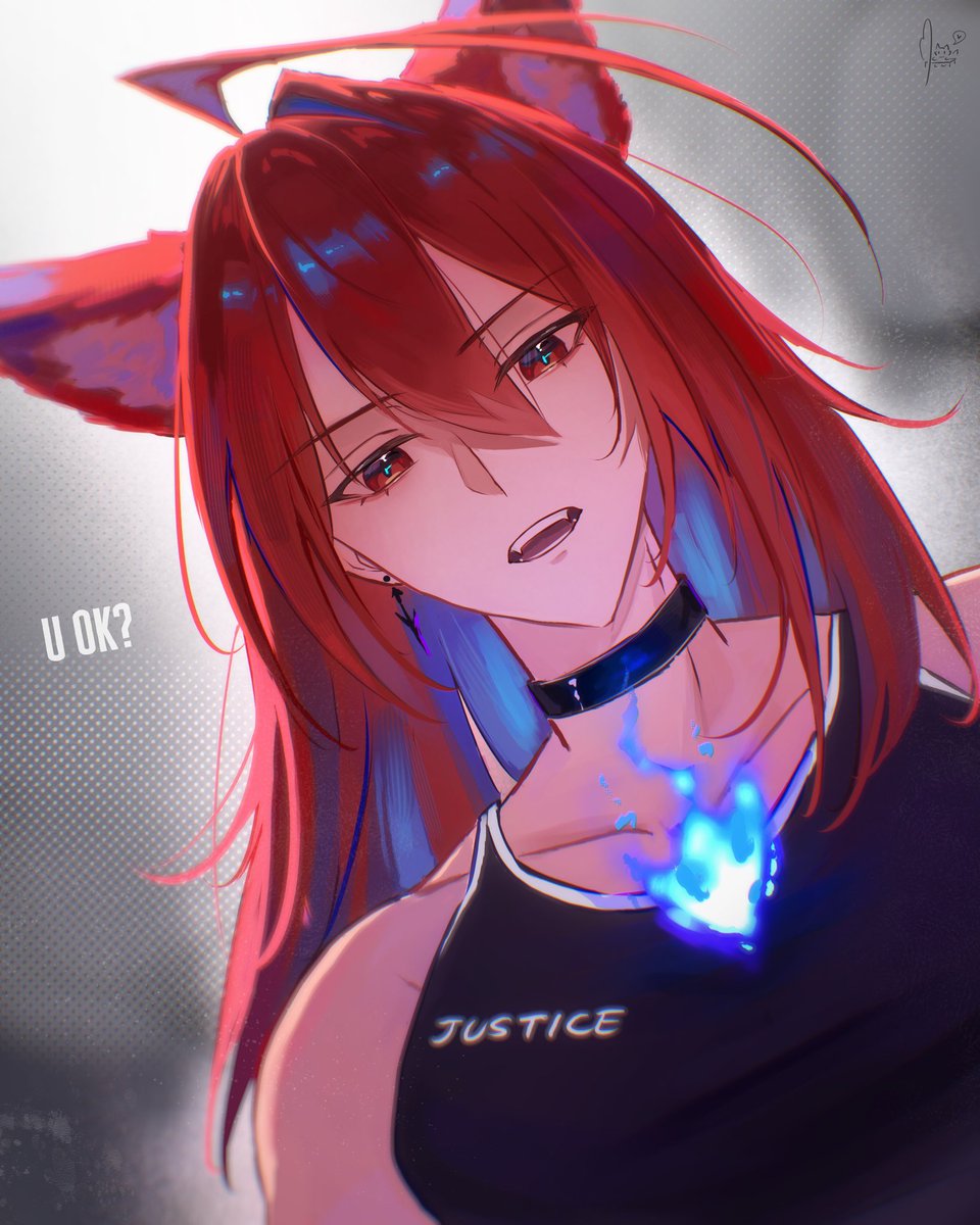 paw_chie's tweet photo. Everything alright?🐺💄

 #BloodflameArt https://t.co/9znxUzw2H0