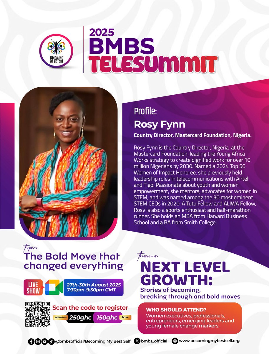 BMBS_official's tweet photo. ROSY FYNN; Country Director, Mastercard Foundation, Nigeria.
Don’t miss this iconic voice
REGISTER NOW👇🏾
https://t.co/oGXTBmMRrg
Follow BMBS on all platforms
https://t.co/3barjrLpL0
https://t.co/Ujk98NzDfK
https://t.co/GRWicAV2bW
https://t.co/Ay1mohsKy1
#BMBSTelesummit https://t.co/8CVBNr4EOG
