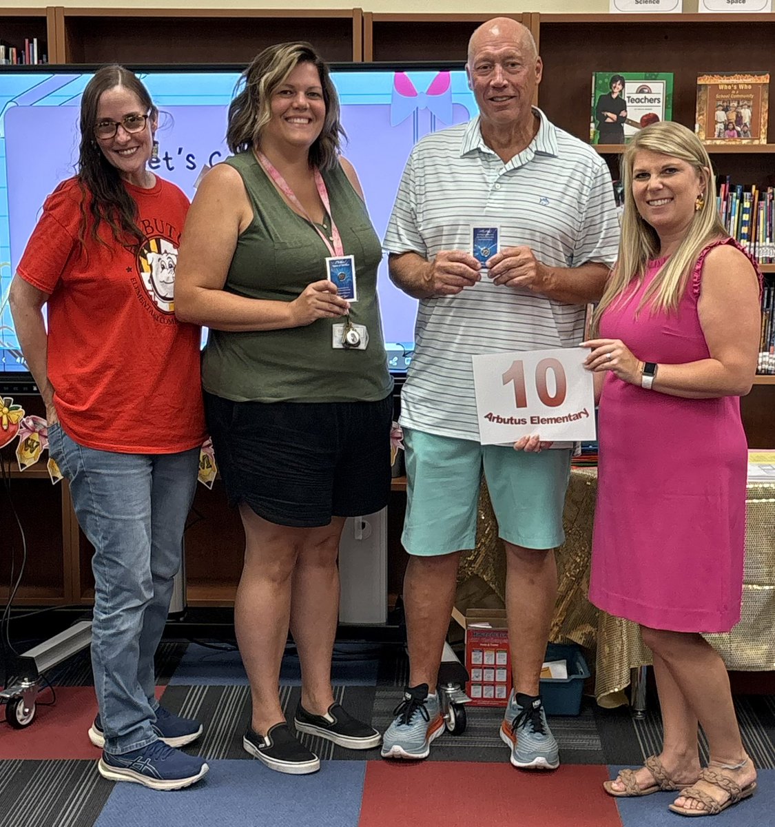 ArbutusES's tweet photo. Teamwork Makes the Dreamwork! Welcome back educators @ArbutusES! Congratulations to those staff celebrating milestones! https://t.co/kbkRjwLHRH