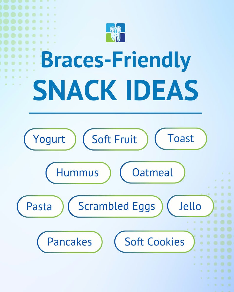 GraftonOrtho's tweet image. Snack smart with braces! 🦷✨

💬 Got questions about what's safe to eat? We're here to help.

#GraftonOrthodontics #OrthoTips #GraftonWI