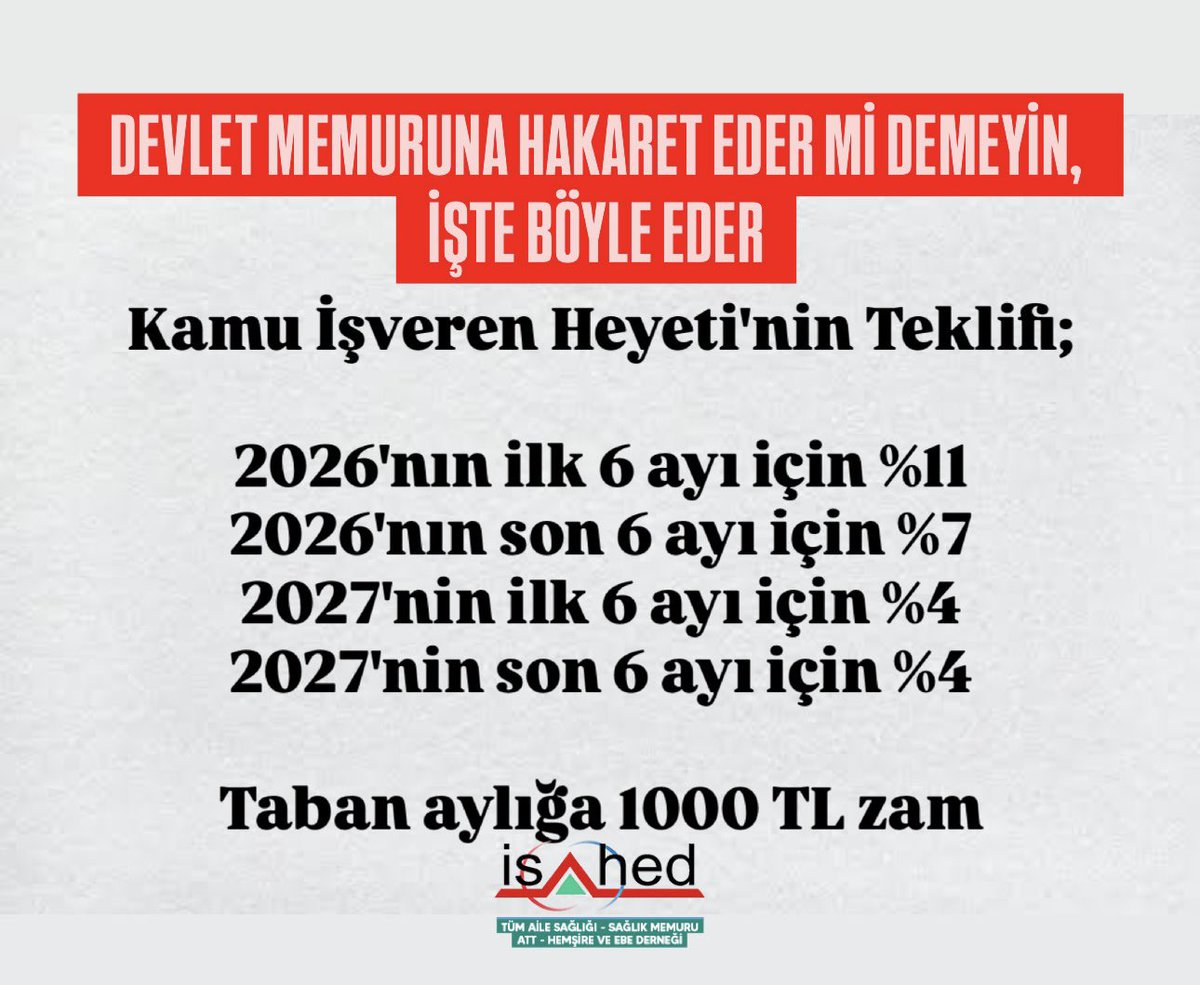 Eskiden bir memur maaşıyla ev alınabiliyorken, şu anda iki memurun maaşı bir kira ödeyemiyor.
Devlet memurunu açlığa mahkum ediyor!
Bu teklif memura hakarettir!
#memur 
#MemurMeydanda 
#MemurHakkınıİstiyor 
#kabuletmiyoruz