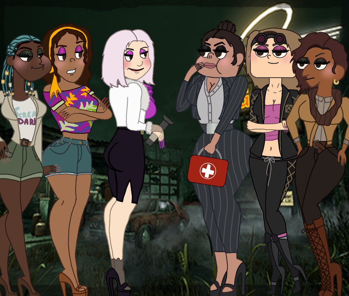 Tenguinha's tweet photo. me and my friends in 2v8 when we bumped into the other trio https://t.co/1b6lyLdFvd