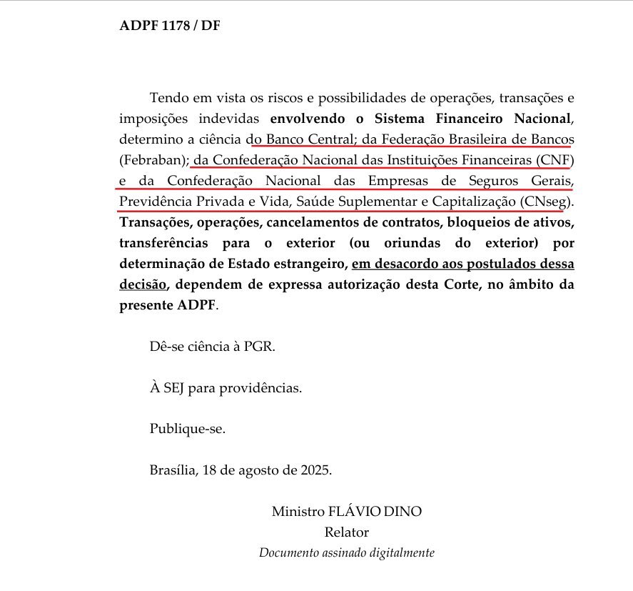 Ainda não entenderam NADA. 
A realidade será BRUTAL e será uma só: todos eles, inclusive bancos pagando bilhões em multas, no precipício junto com Alexandre de Moraes.