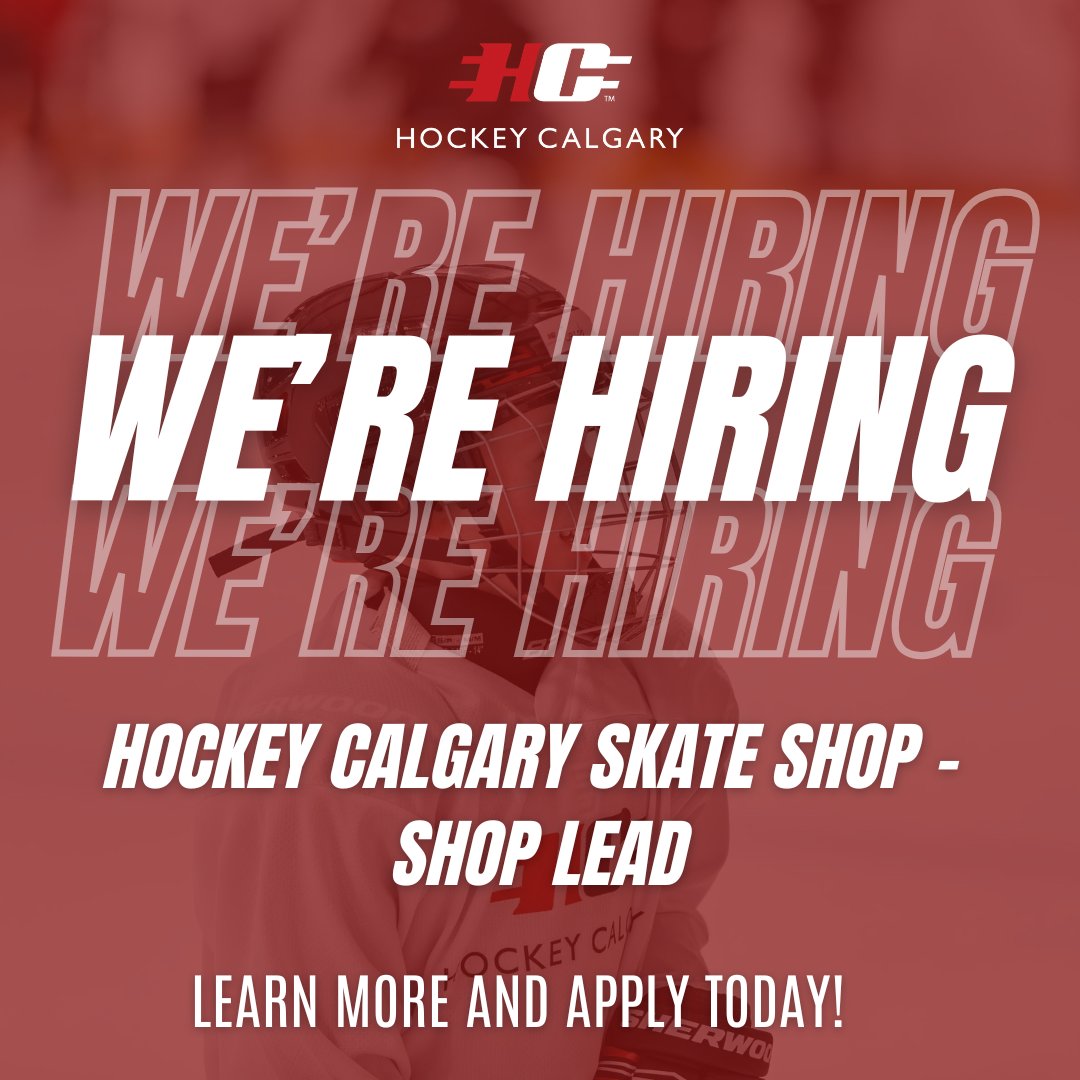 ‼️ WE’RE HIRING ‼️ Join the Hockey Calgary Team as the Shop Lead of the Hockey Calgary Skate Shop!

Check out the full job description and apply today - hockeycalgary.ca/assets/file/Jo…