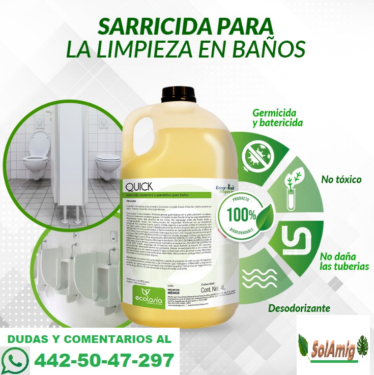SolucionesAmig1's tweet photo. QUITA SARRO.
Sarricida para la limpieza de baños. Elimina el sarro en lavabos, paredes, canceles, wc, llaves, etc.
Germicida y bactericida, no toxico, no daña las tuberías ni los manerales de los lavabos, desodorizante.
Concentrado.
https://t.co/U434GB1SH8
 #productodelimpieza https://t.co/GurU7DAcR0