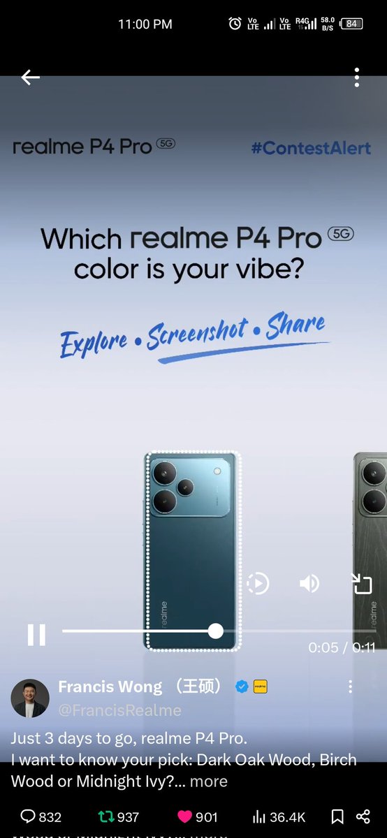 Dinesh Shukla (@mrd_shukla) on Twitter photo <a href="/FrancisRealme/">Francis Wong (王硕)</a> Hey <a href="/FrancisRealme/">Francis Wong (王硕)</a> - Can i get all-new #realmeP4Pro in my favorite Midnight Ivy color, which offers us a unique sensory experience, balancing timeless natural beauty with the precision of advanced engineering. 🤩📲
#realmeP4Series #PowerToExplore <a href="/FrancisRealme/">Francis Wong (王硕)</a> Hey <a href="/FrancisRealme/">Francis Wong (王硕)</a> - Can i get all-new #realmeP4Pro in my favorite Midnight Ivy color, which offers us a unique sensory experience, balancing timeless natural beauty with the precision of advanced engineering. 🤩📲
#realmeP4Series #PowerToExplore