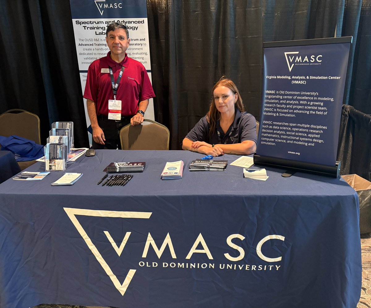 vmasc_odu's tweet image. We’re excited to be at the 17th Annual @modsimworld Conference in Norfolk, VA! As a sponsor + exhibitor, VMASC is showcasing innovative work in modeling &amp;amp; simulation. Day 1 is off to a great start—stop by our booth to connect! #ODUInnovate #MODSIMWorld #STEM @modsimworld