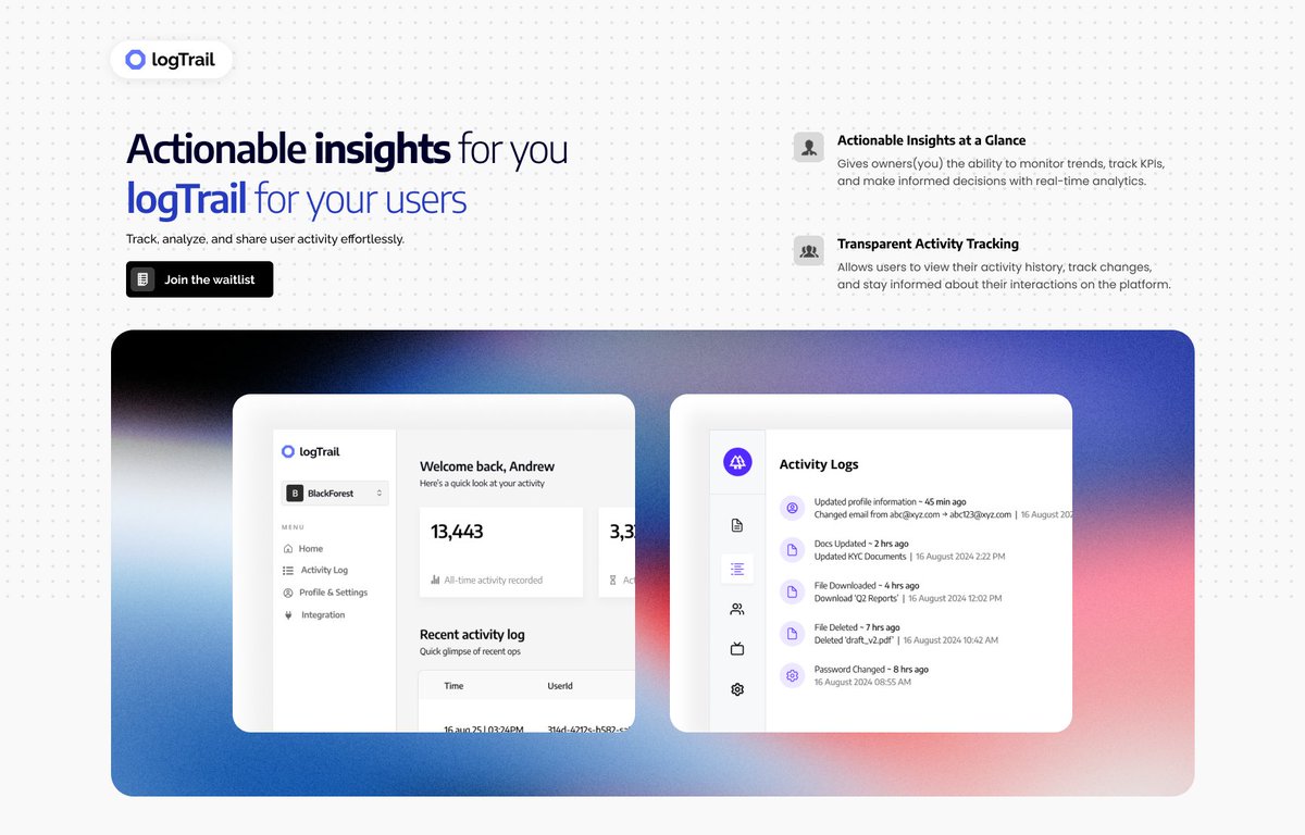 DeepuBuilds's tweet image. #BuildInPublic Day 2!
🚀 Working on the @logtrail waitlist homepage!
Got 2 clean variations ready, which one should we go with? Your feedback means a lot 🙌

#SaaS #Startup #IndieHackers #UIDesign #LogTrail #Figma #Suggestion #MicroSaas #AppDevelopment
