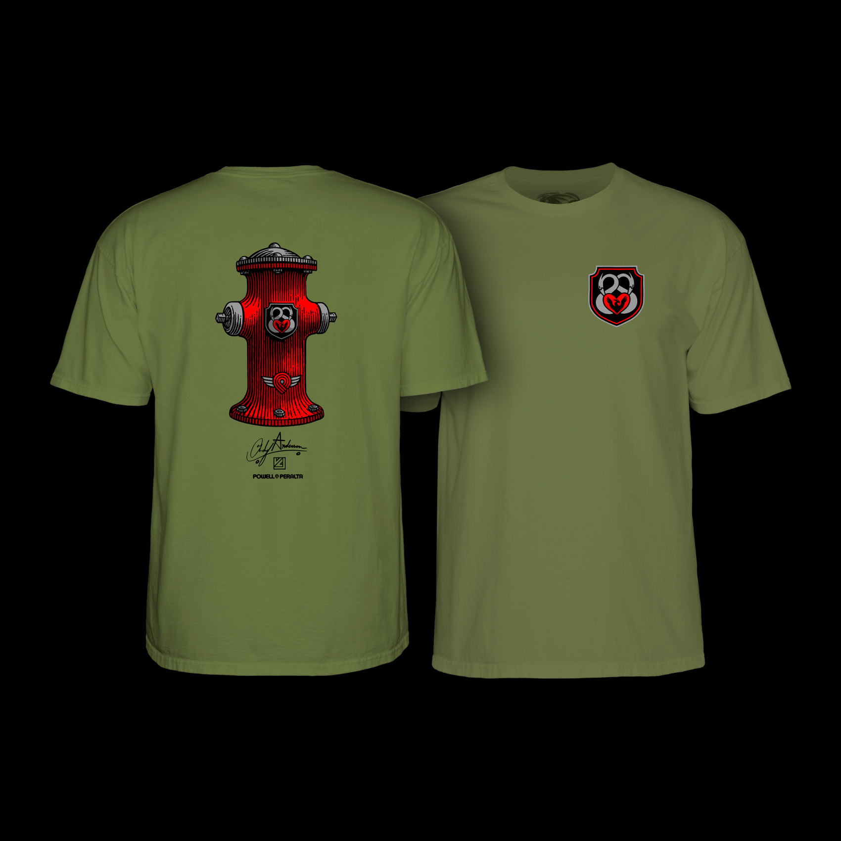 POWELLPERALTA パウエルペラルタ　Tシャツ アンディーアンダーソン Powell Peralta Andy Anderson Skull T-Shirt - Black - Powell