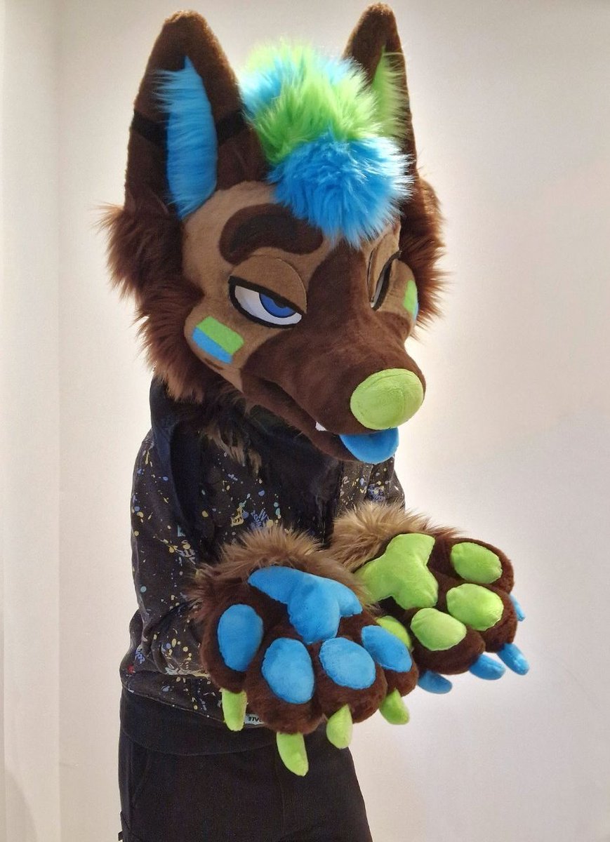 Its been too warm to fullsuit 🫠 ... but shhh... here's some paws to make up for it 💙💚