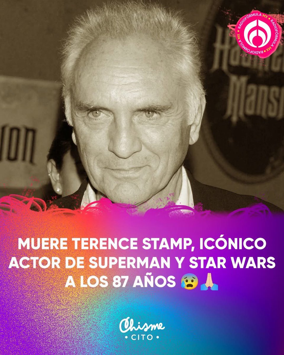 Se apaga una estrella en Hollywood 🌟:

🕊El mundo del cine se viste de luto tras la confirmación de la muerte del legendario actor británico Terence Stamp, a los 87 años. El actor era conocido por su papel como el temible General Zod en Superman.