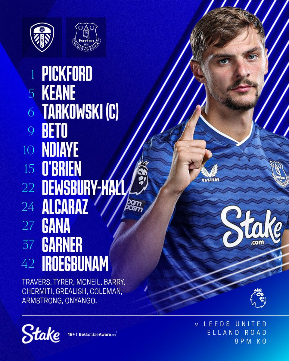 🚨The team that starts for Everton tonight against Leeds United. Thoughts on the team? #COYB