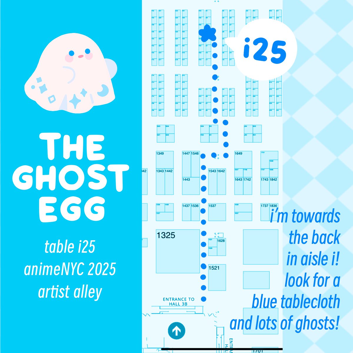 theghostegg's tweet photo. I AM SO EXCITED it’s my first time tabling at AnimeNYC! Visit me at table i25 in artist alley! #AnimeNYC #animenyc2025 https://t.co/WclwULfdJv