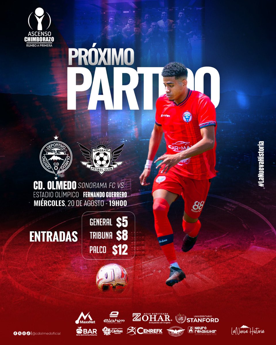 cdolmedoficial's tweet image. ⚽ El camino continúa y no bajamos los brazos.

Estamos listos para la siguiente batalla del cuadrangular final.

🔵🔴 Centro Deportivo Olmedo 🆚 Sonorama FC
¡El Ciclón sopla fuerte y va por más! 🌪️

#LaNuevaHistoria 
#CDOlmedo 
#CuadrangularFinal 
#VamosCiclon