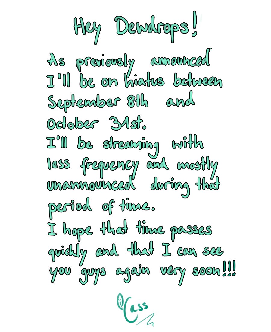 【Hiatus Announcement】

See you again at 100% capacity on November 1st!
