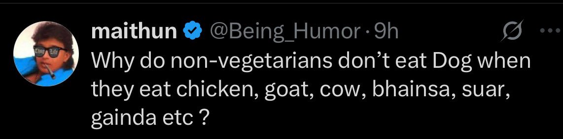 The same reason as why vegetarians don’t eat grass from a park