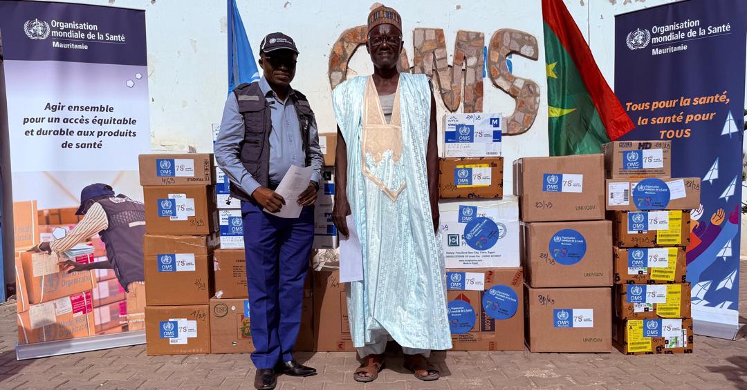 🌍 À #Mbagne dans la Wilaya du #Brakna, <a href="/OMS_Mauritanie/">OMS MAURITANIE</a>  &amp; <a href="/MSMauritanie/">وزارة الصحة - Ministère de la Santé</a>  appuient la caravane de santé en offrant un don de médicaments à #Association_Mbagne_2030. Une action qui renforce l’accès aux soins des communautés vulnérables des 52 localités en période hivernale.
#CSU