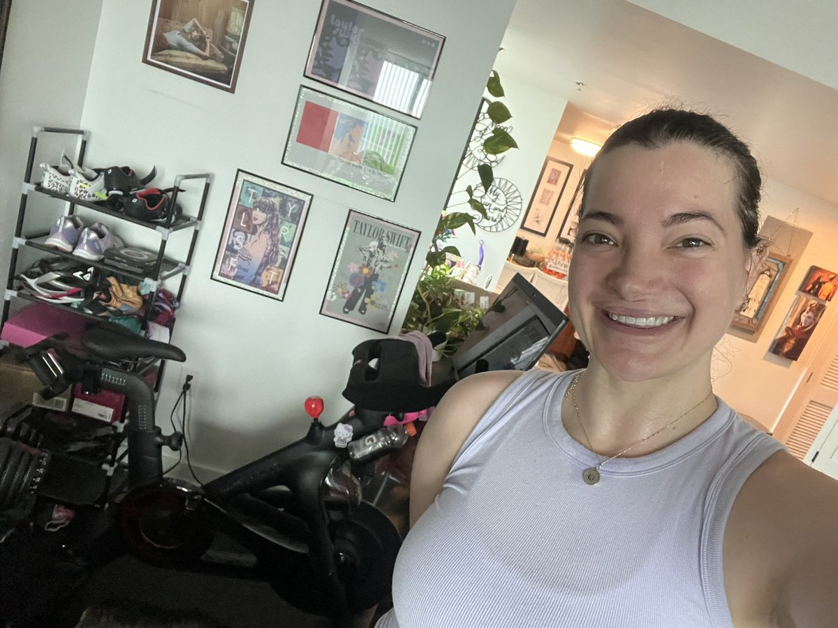 Usako1788's tweet photo. So ready for 2pm! Just finished the @Taylorswift13 #Midnights ride on @onepeloton #Ride75 https://t.co/cnY72x9gMV