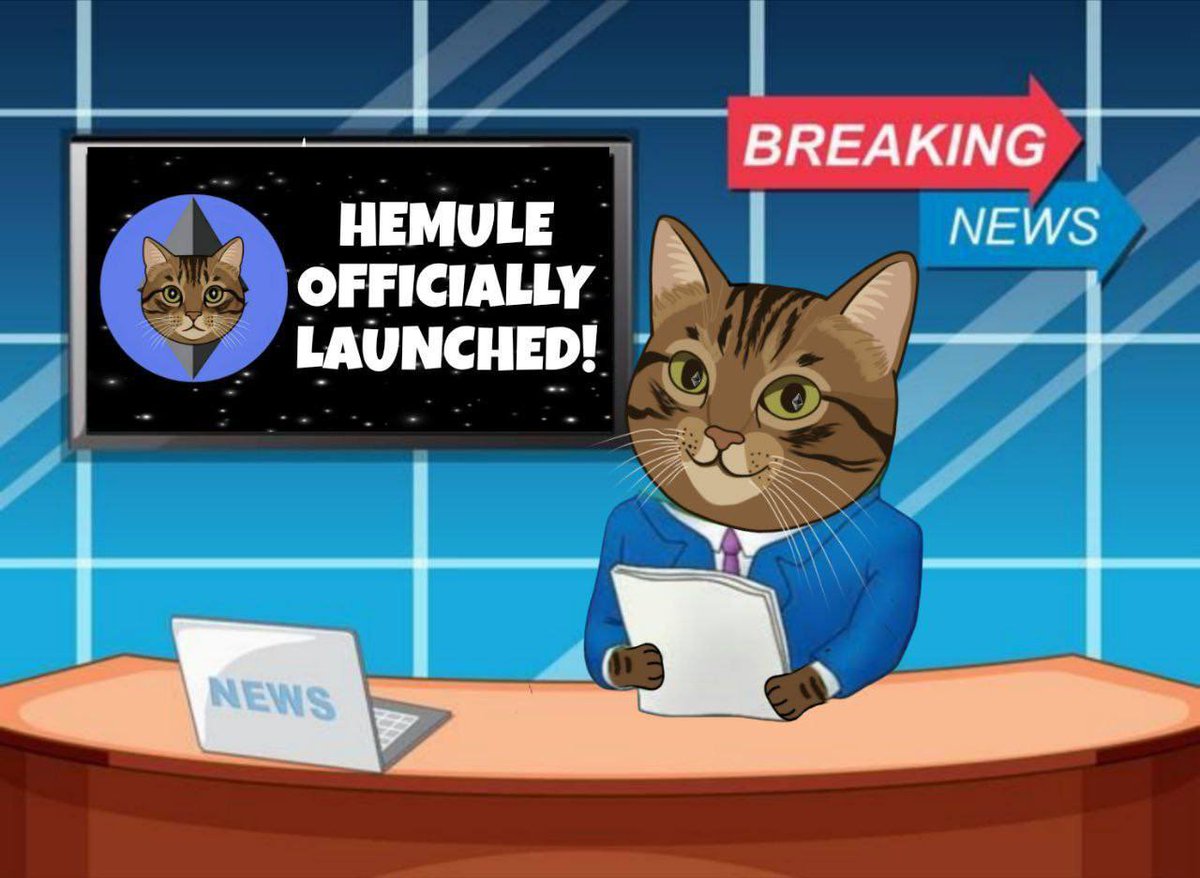 HEMULE ( $HEMULE ) is now officially live on Uniswap💎🏆

$HEMULE is a cat-themed memecoin inspired by Hemule, the beloved gray tabby cat of Ethereum co-founder Vitalik Buterin 🔹

CA: 
0x9A0d5b9e9a8c92E6A357ba59DE6E0b4DA1f029FE

Dextools: 
dextools.io/app/en/ether/p…

Dexscreener: