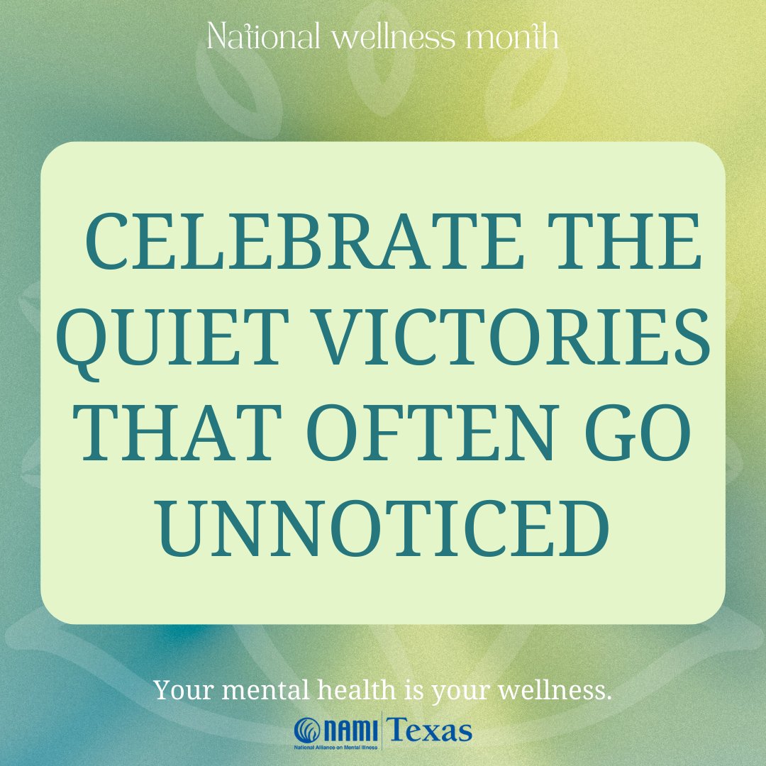 🌱 Wellness isn't always a big breakthrough.

Sometimes it's:
✅ Getting out of bed
✅ Breathing before replying
✅ Drinking water
✅ Saying “I need help”

This #NationalWellnessMonth, we’re celebrating the quiet victories. They matter. So do you. 💙

#MentalHealthAwareness