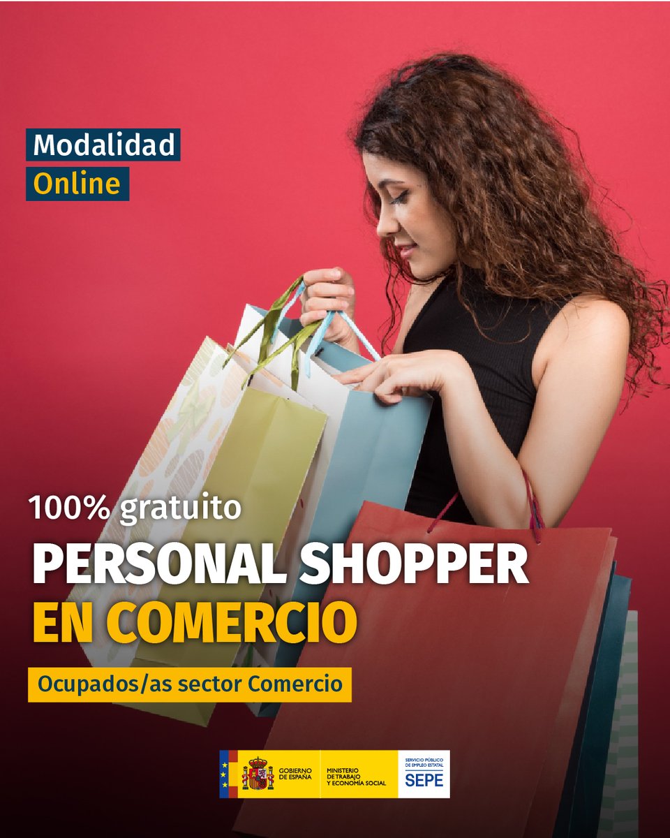 📍 #Online
📚 Personal Shopper en comercio.
👫 Ocupados/as sector Comercio.

Si estás interesad@ en esta formación o en alguna otra, déjanos tus datos en el siguiente formulario y te informaremos sin compromiso 🙂.
euroformac.eu/informame