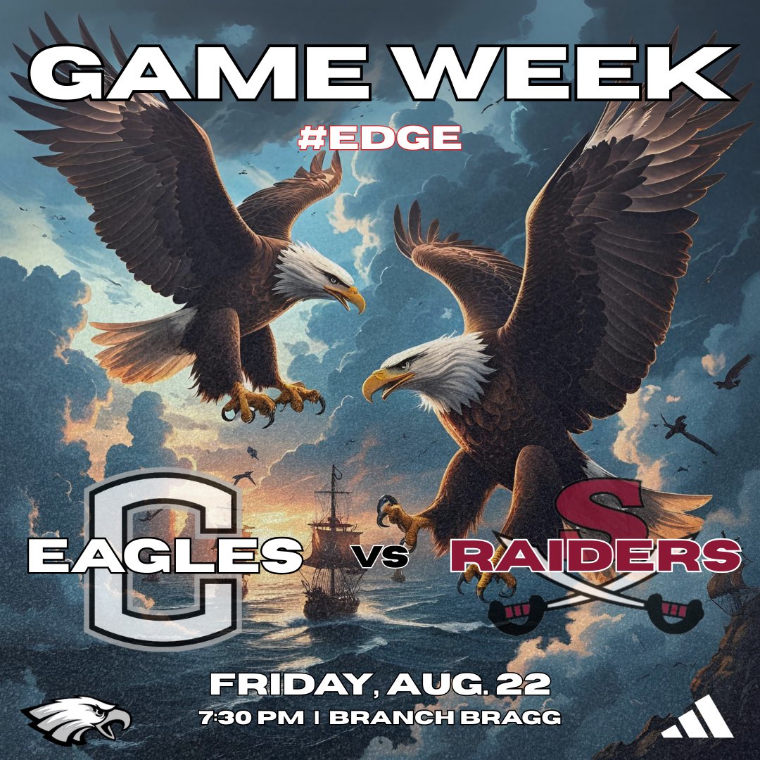 Coosa Eagles (0-0) vs. Southeast Whitfield Raiders (0-1) 

Season opener this Friday (8/22) at Branch Bragg Field. Kickoff @ 7:30pm!

#EDGE #GoEagles🦅