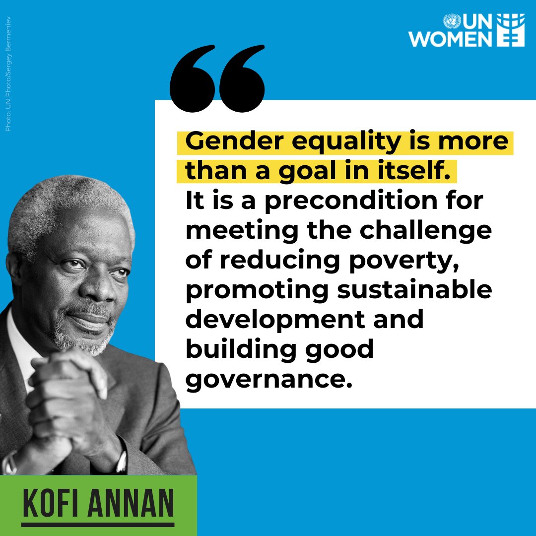 UN Women (@un_women) on Twitter photo Today marks 7 years since the passing of former <a href="/UN/">United Nations</a> Secretary-General #KofiAnnan.
We remember him as a #GenderEquality advocate who fought fiercely for human rights.
His legacy lives on.
#GlobalGoals Today marks 7 years since the passing of former <a href="/UN/">United Nations</a> Secretary-General #KofiAnnan.
We remember him as a #GenderEquality advocate who fought fiercely for human rights.
His legacy lives on.
#GlobalGoals