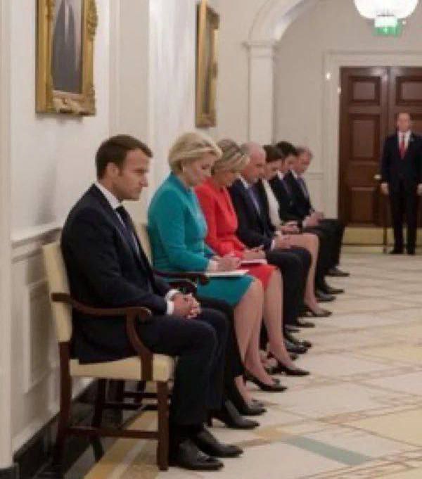 Humiliated and insulted in the White House corridor. Waiting for the master.